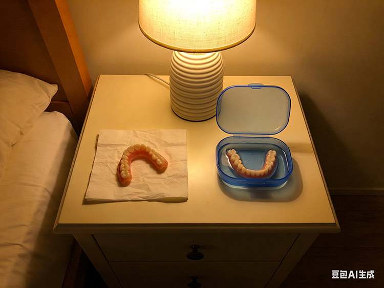 成都义齿厂家-夜间床头柜的对比实拍图